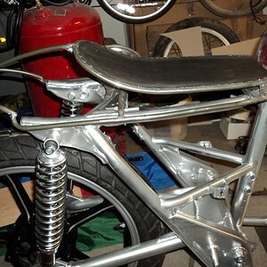 Seat pan tacked and mocked up on bike