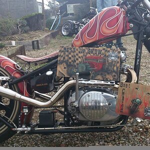 My XS650 won Best Custom and Best in Show at the Autumn Homegrown Custom Show Oct 5th 2013 at the Neptune Pub. Dymchurch. Kent. UK.