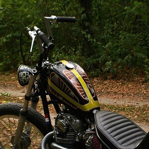 XS650 in the woods