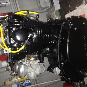 motor all painted with carbies in