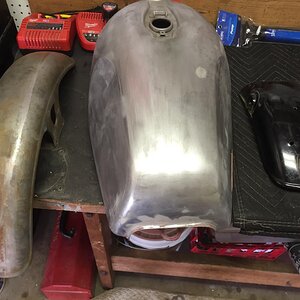 Tank and fender prep for paint