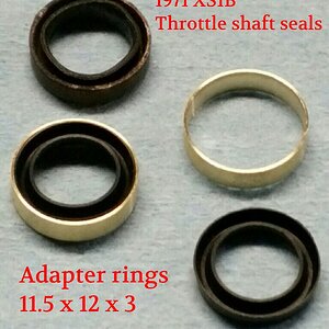 71XS1B Carbs Seals06
Adapter rings allow use of regular throttle shaft seals
11.5 x 12 x 3
