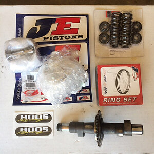 Mail call from Hoos racing. Shell cam; 700cc JE forged aluminum pistons, rings, pins, clips; RD performance valve springs