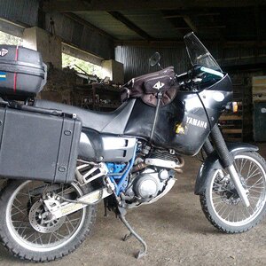 1991 XT600 Tenere with Pelican cases,Givi topbox,tall screen,Wilbers custom shock,Laser Produro exhaust system,103000 kms.