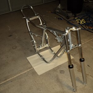 Iso-view of forks installed on frame