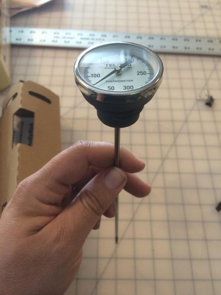 Oil temp gauge dipstick made by a guy in Austin.