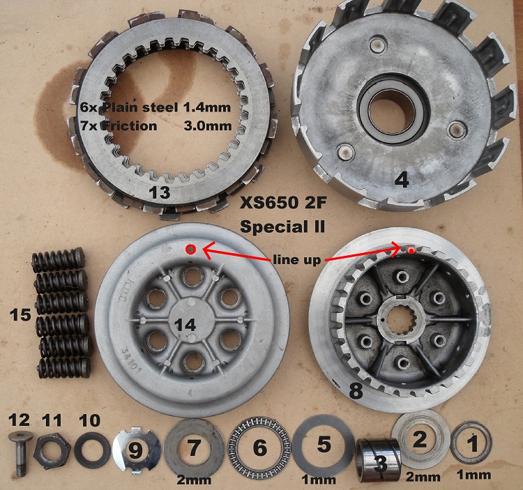 xs650 clutch assembly sequence mini