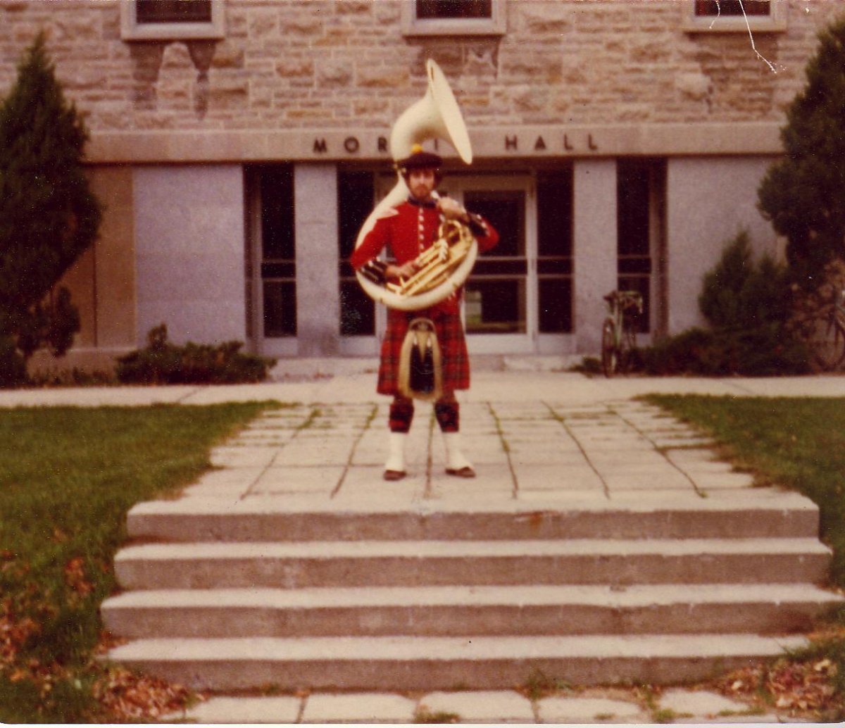 18. Peter in Queen's Band Uniform with Sousaphone @ Queen's Univ. - October 1977.JPG