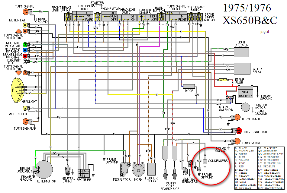 75-6 XS650 wiring diagram color a.png