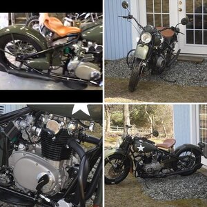 Custom WWII Military Theme XS650 Motorcycle