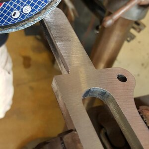 Give the weld tab on the axle plates a slight bevel.