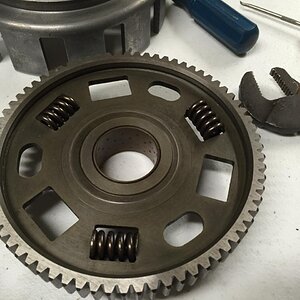 IMG 32- Primary Drive Gear, flipped over to show spring placement.