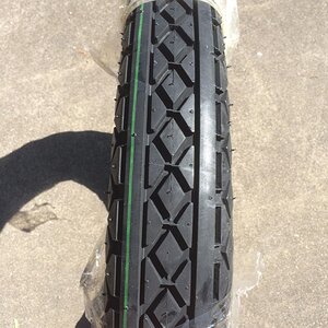 Got my rear tire in today! Coker Goodyear Diamond tread 4.5x18